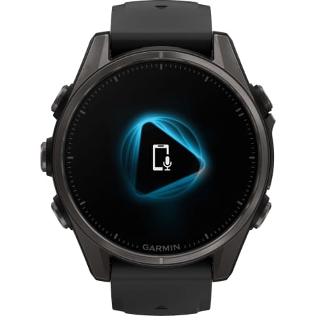 Garmin fēnix® 8 – 43mm AMOLED Sapphire Carbon Gray DLC Titanium with Black/Pebble Gray Silicone Band
