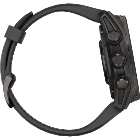 Garmin fēnix® 8 – 43mm AMOLED Sapphire Carbon Gray DLC Titanium with Black/Pebble Gray Silicone Band