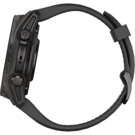 Garmin fēnix® 8 – 43mm AMOLED Sapphire Carbon Gray DLC Titanium with Black/Pebble Gray Silicone Band