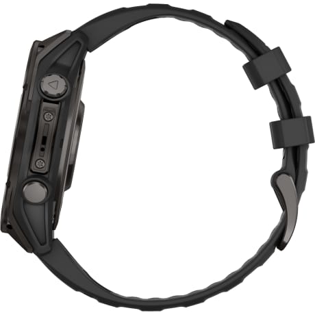 Garmin fēnix® 8 – 47mm AMOLED Sapphire Carbon Gray DLC Titanium with Black/Pebble Gray Silicone Band