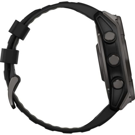 Garmin fēnix® 8 – 51mm Solar Sapphire Carbon Gray DLC Titanium with Black/Pebble Gray Silicone Band
