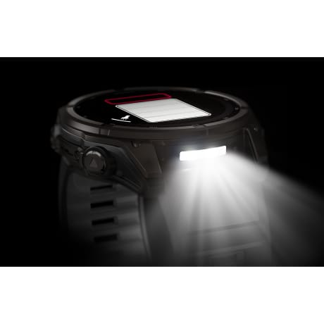 Garmin fēnix® 8 – 51mm Solar Sapphire Carbon Gray DLC Titanium with Black/Pebble Gray Silicone Band