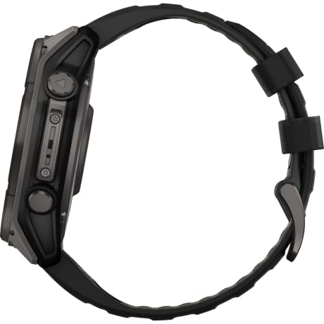Garmin fēnix® 8 – 51mm Solar Sapphire Carbon Gray DLC Titanium with Black/Pebble Gray Silicone Band