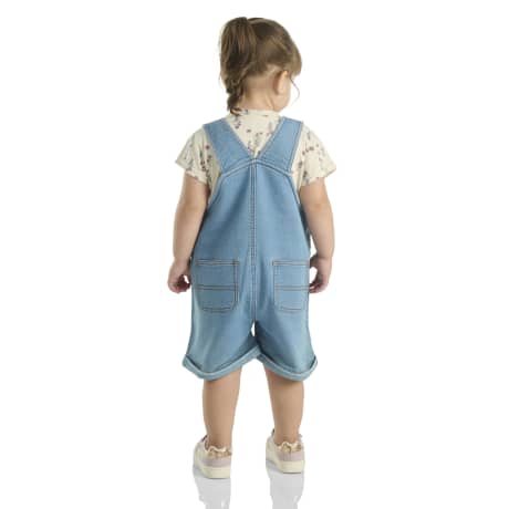 Carhartt® Toddler Girls’ Two-Piece Short Sleeve Floral T-shirt & Denim Shortall Set
