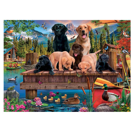 Cobble Hill Pups and Ducks Puzzle - 350 Pieces