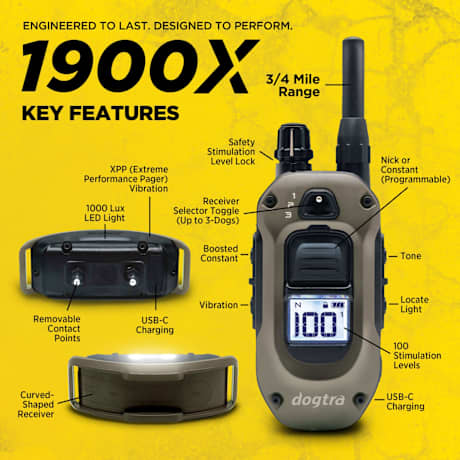 Dogtra® 1900X 1-Dog Unit E-Collar Remote Training System