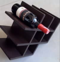 Diamond cube leather wine rack