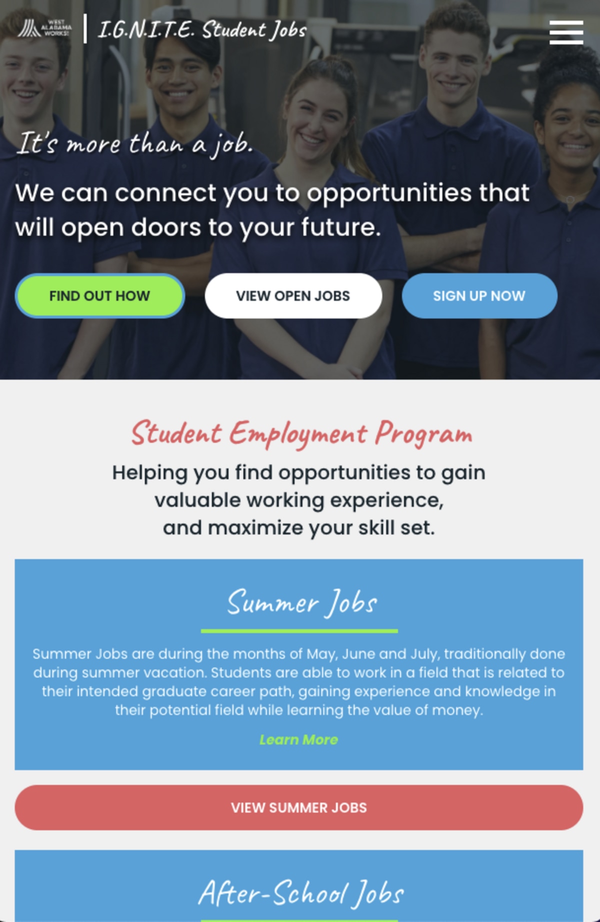 Student portal designed to help local employers fill positions