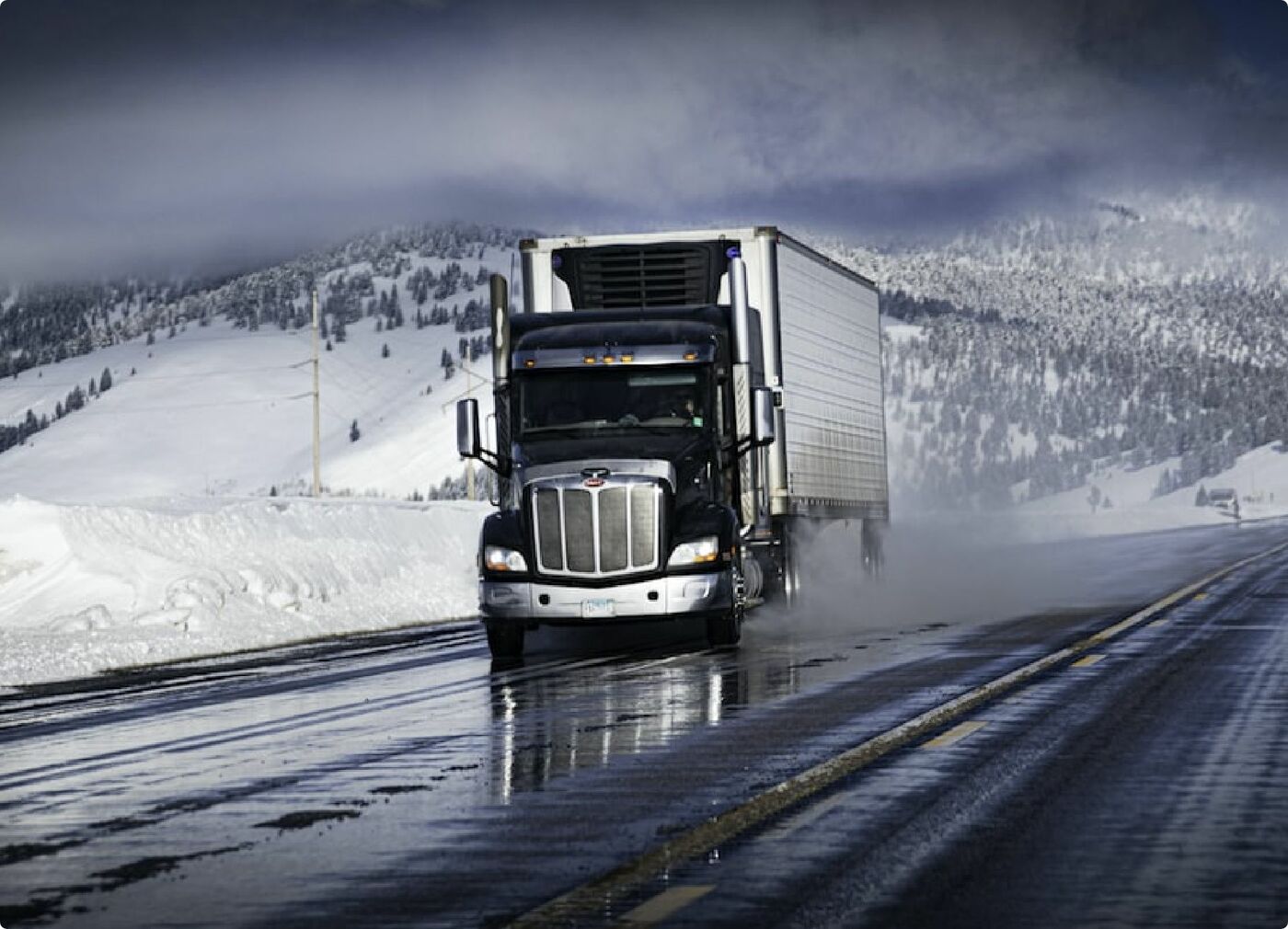 Semi in Snow