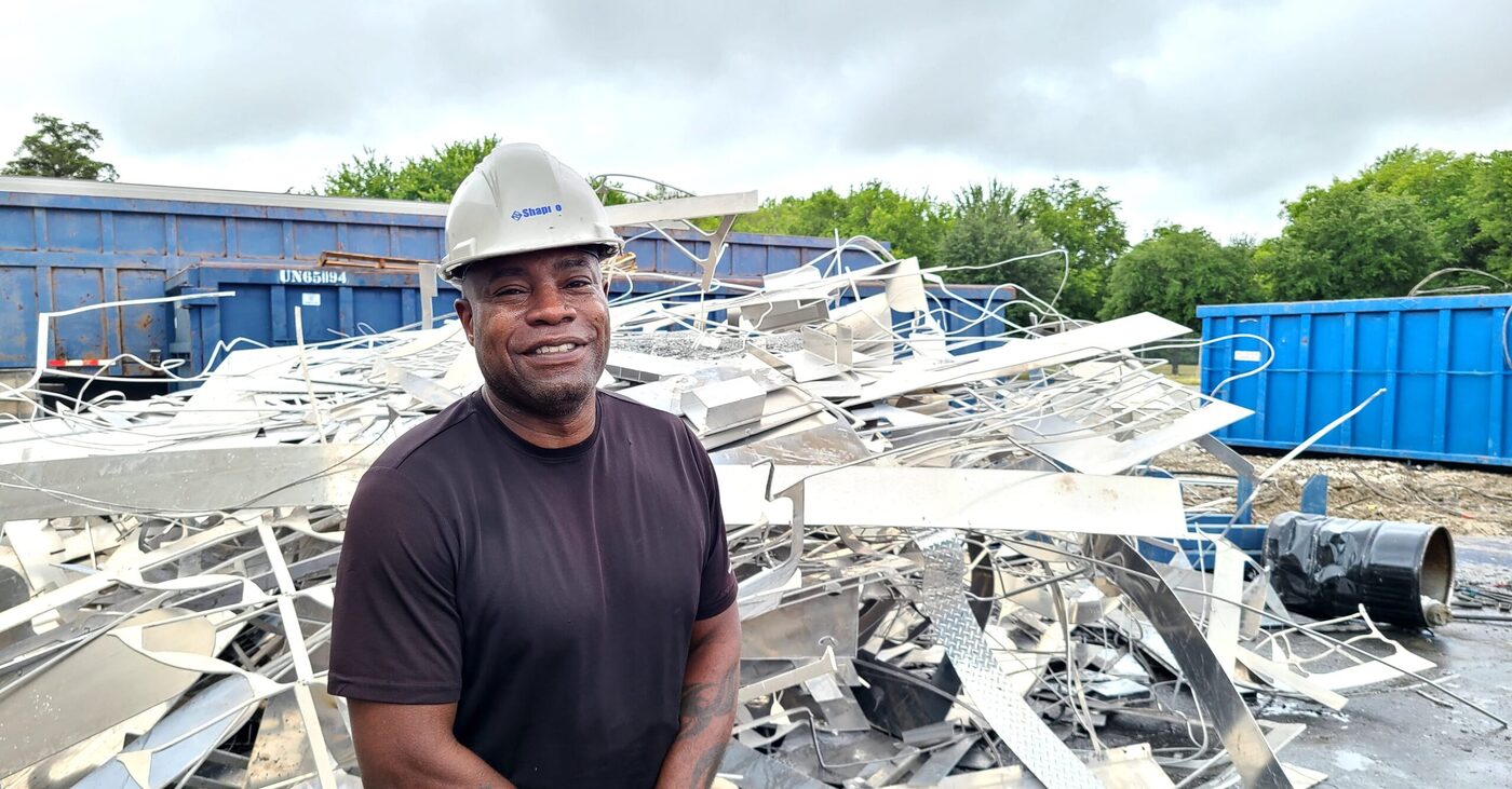 Man in Shapiro hard hat