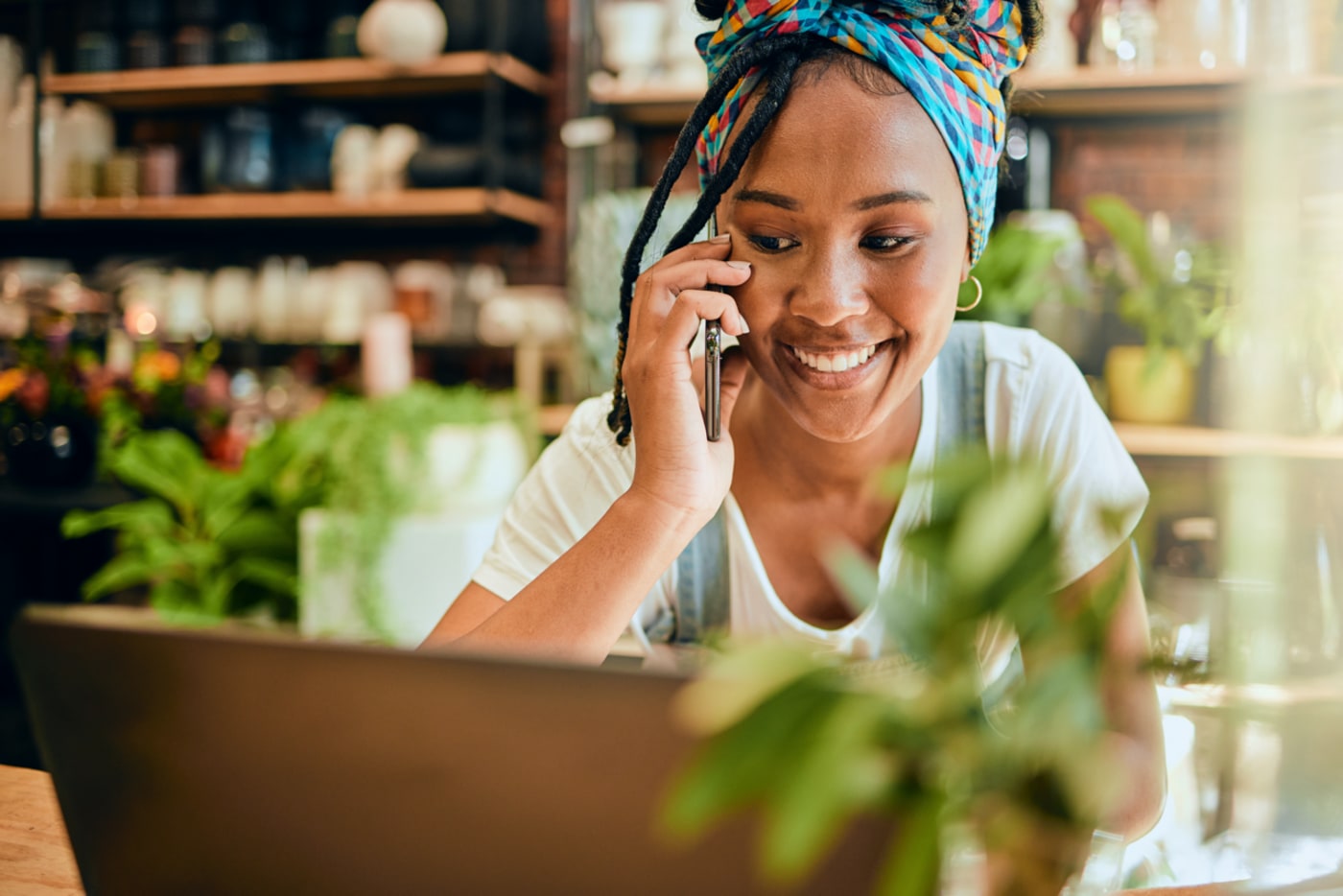 Woman on a cell phone