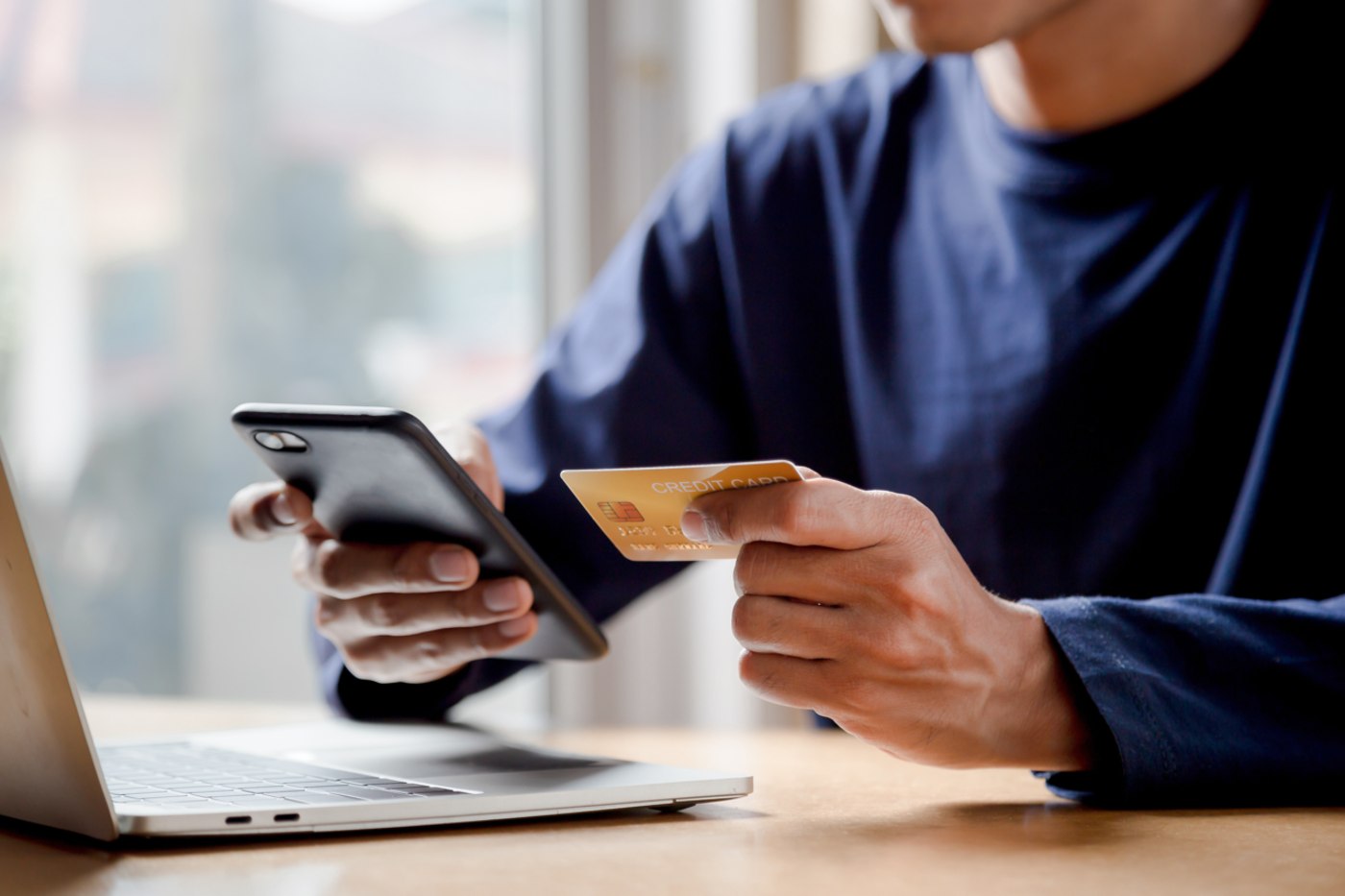 Person paying a bill online