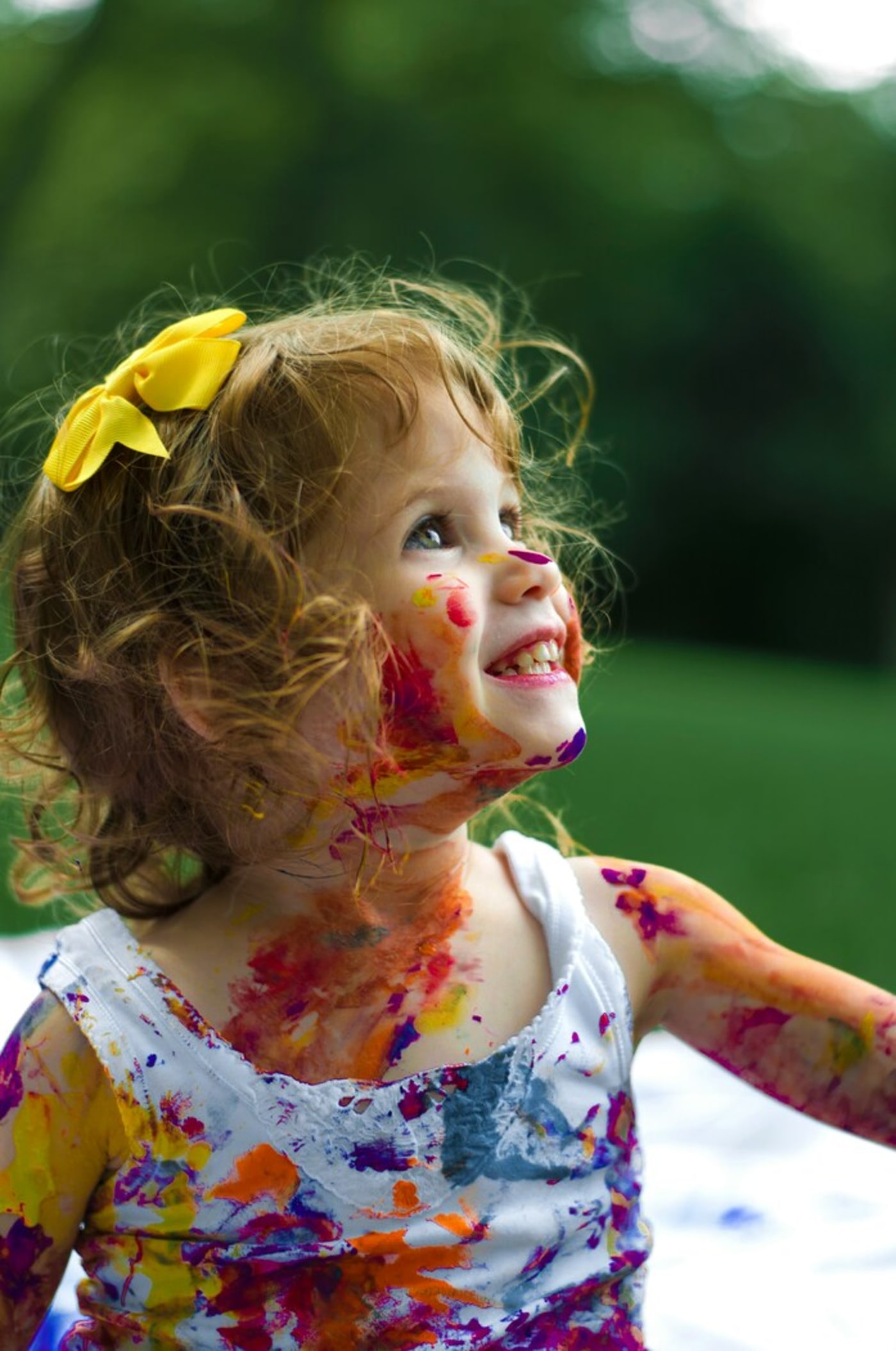 Little girl with paint on her face