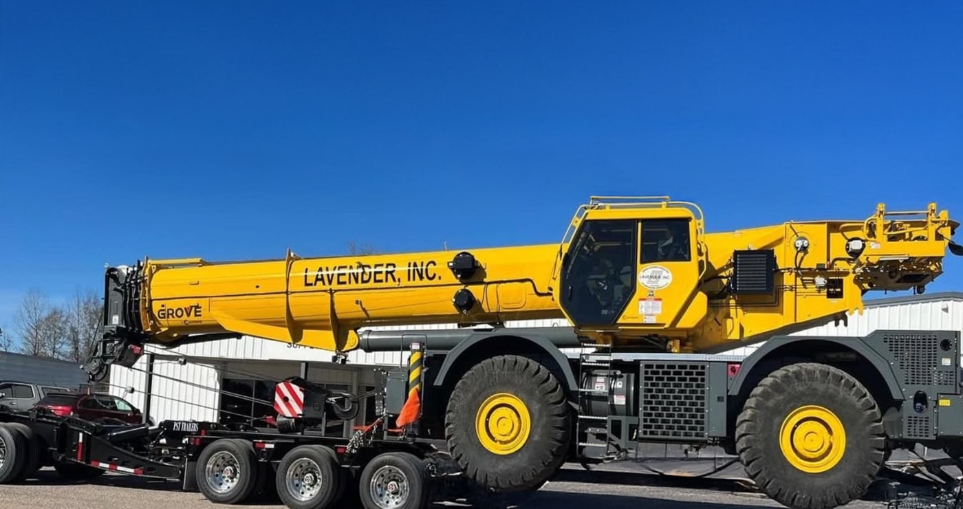 Yellow crane and pipes