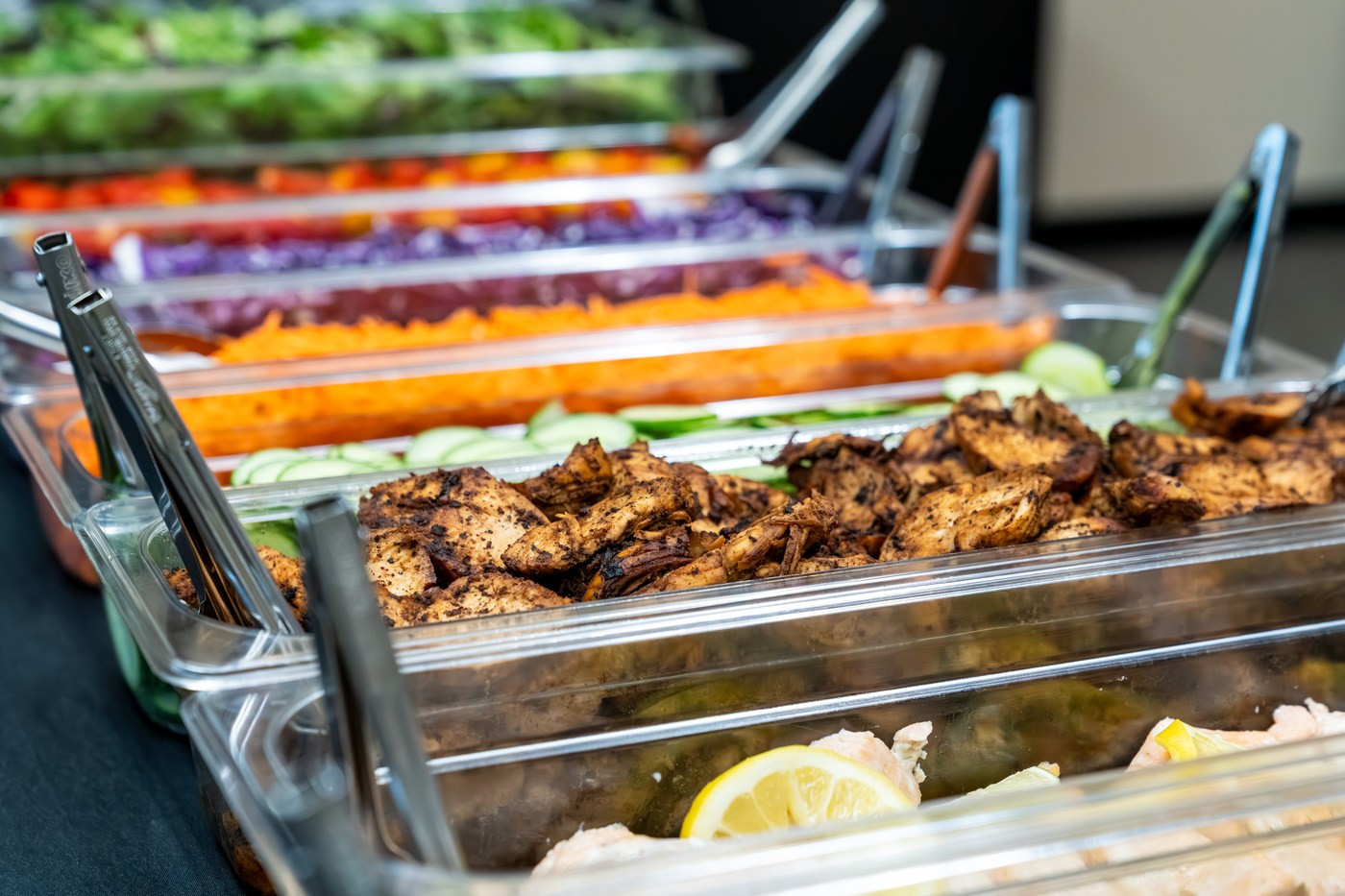 Food ready to be served from Fresh Start Catering