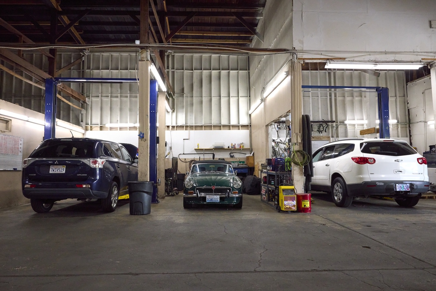vehicles in garage