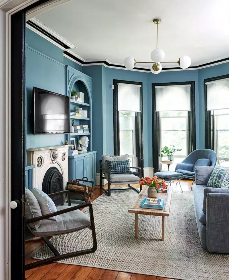 Mod Living Room Teal Blue Walls 02223418 Bf583fa219714df7921087208723e73a