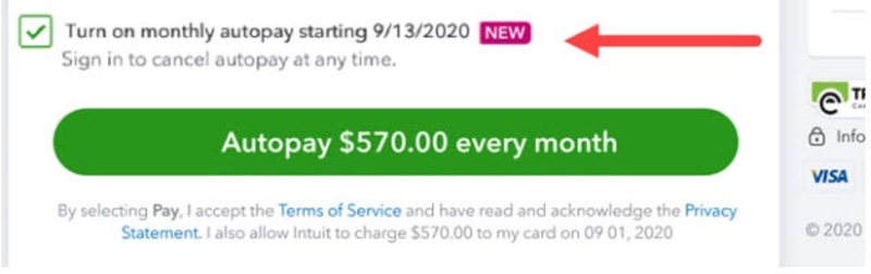 Auto Pay Self Setup Example 2