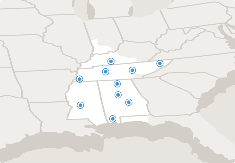 Gray map of Medical Ventures locations
