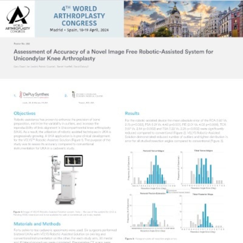 Assessment of Accuracy of a Novel Image Free Robotic-Assisted System for Unicondylar Knee Arthroplasty