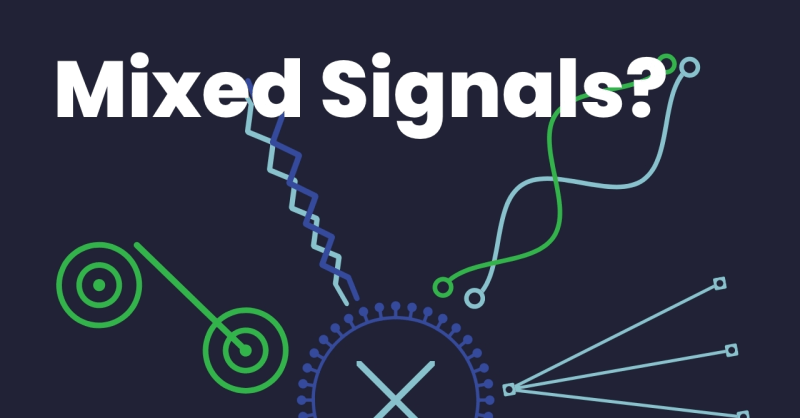 Abstract illustration of signals with the phrase