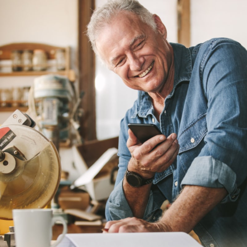 Business owner smiling