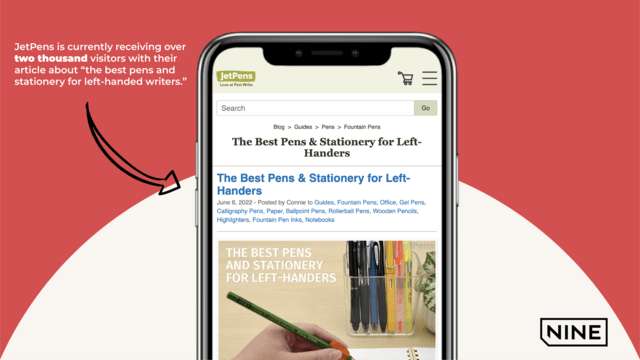 Shows mobile view of website JetPens blog post