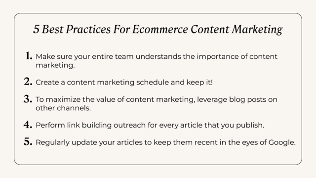 5 Best Practices for Ecommerce Content Marketing