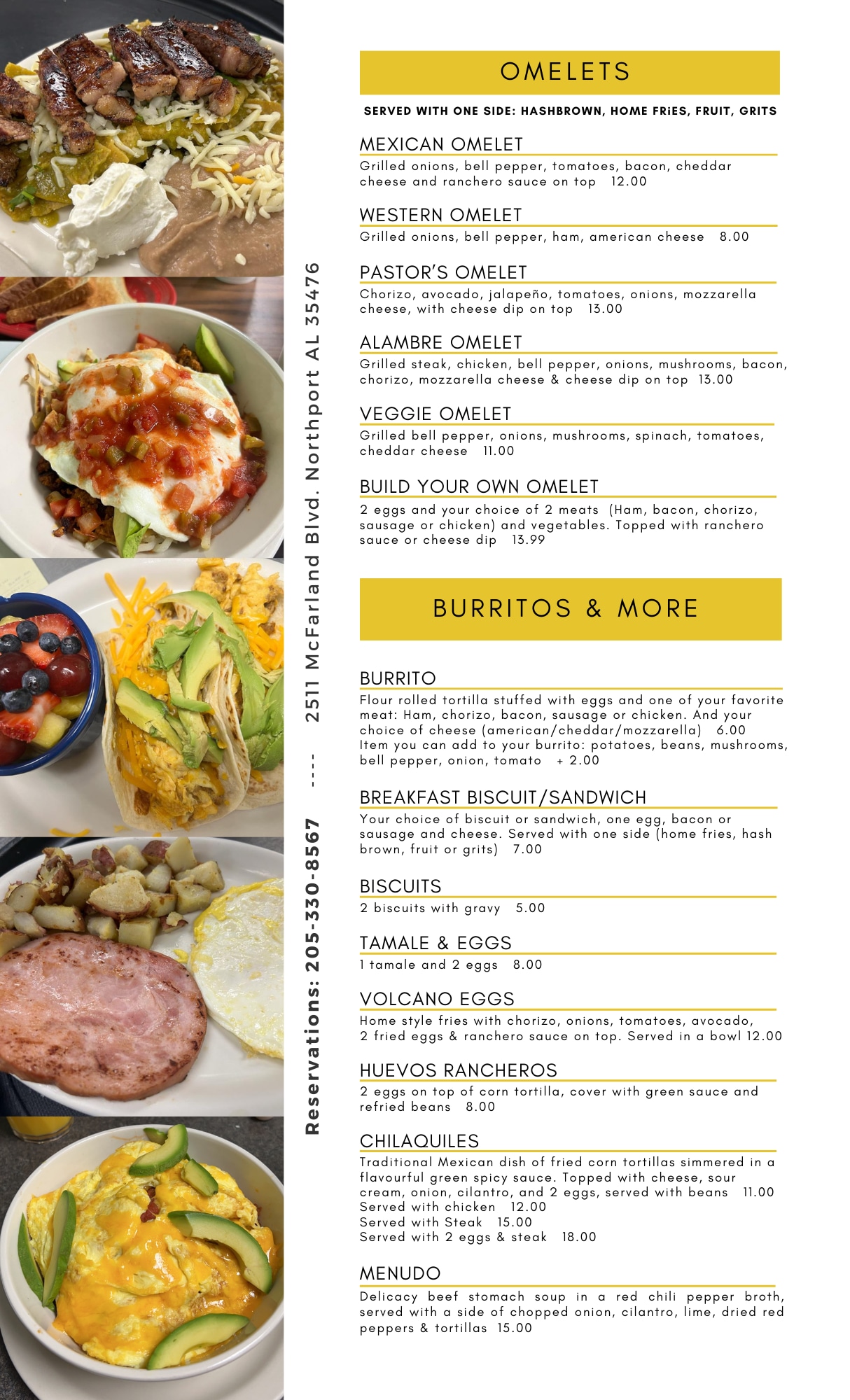 Menu Pastor's Kitchen