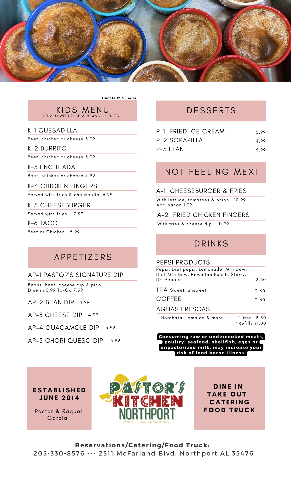 Pastors Kitchen Northside Menu Sale Online