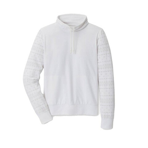 Women's Peter Millar White Eyelet Pullover