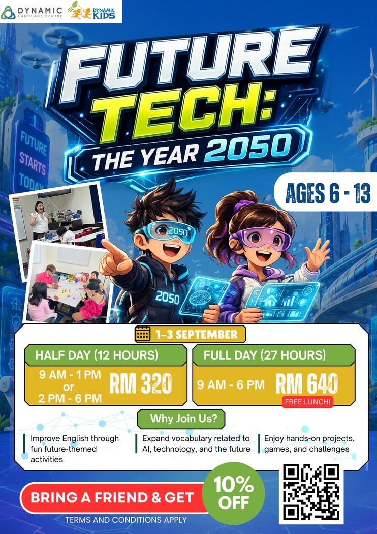 Dynamic Kids Penang will be hosting an English+ Programme for two weekends in December at their Dynamic Language Centre location in the Bayan Lepas area of Penang.