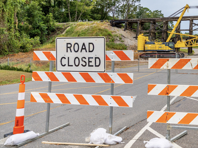 road closure barricade