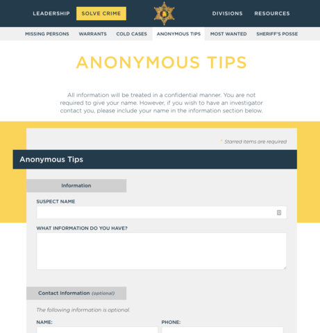 Help Solve Crime by sending Anonymous Tips to the Tuscaloosa County Sheriff's Office.
