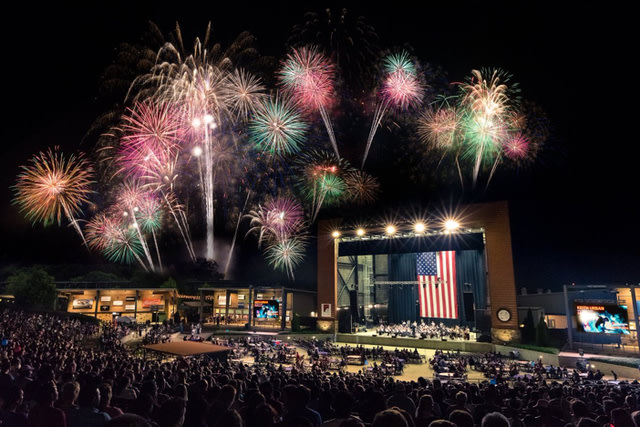 Fireworks over the Tuscaloosa Amphitheater