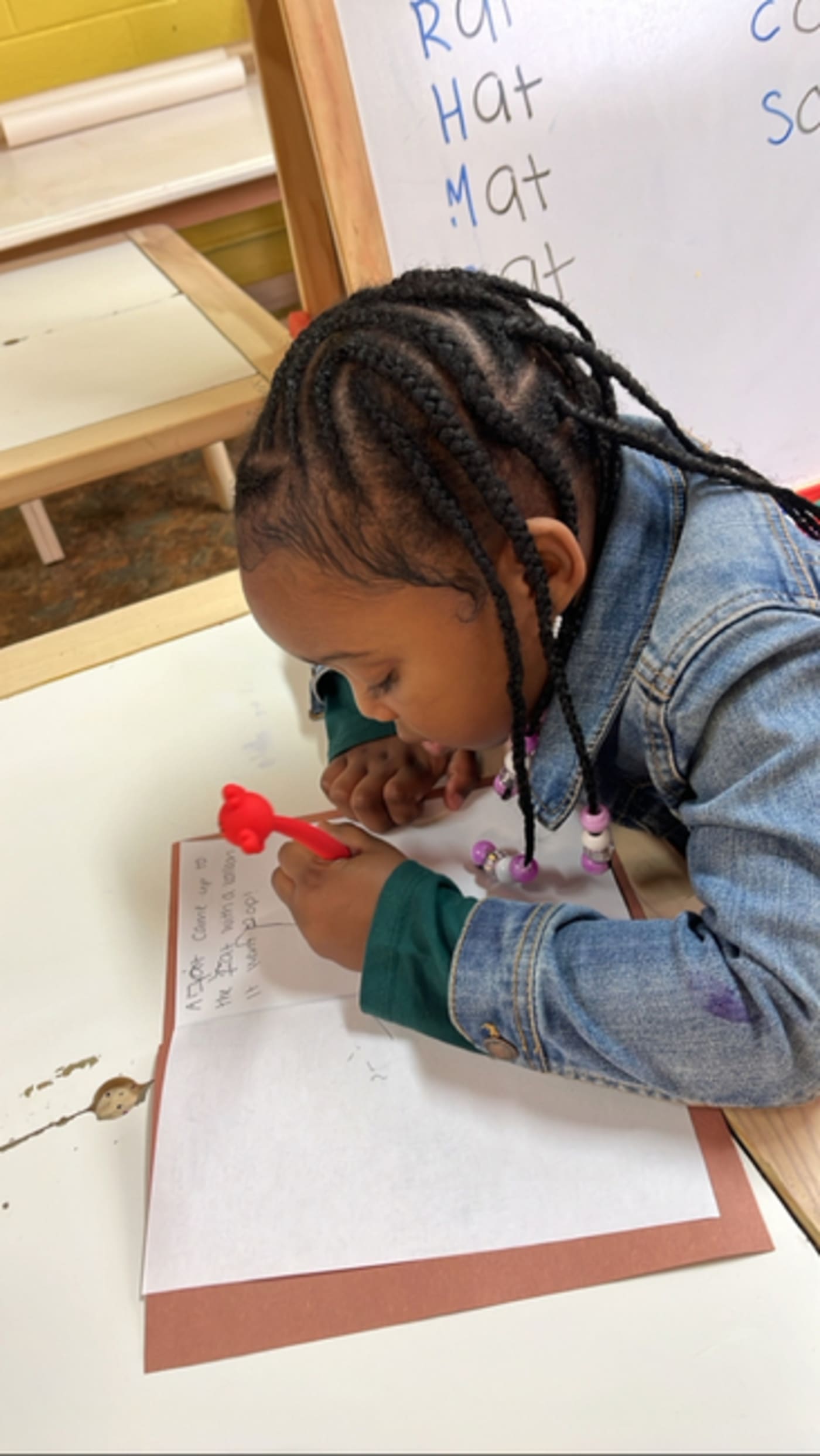  Little girl writing 