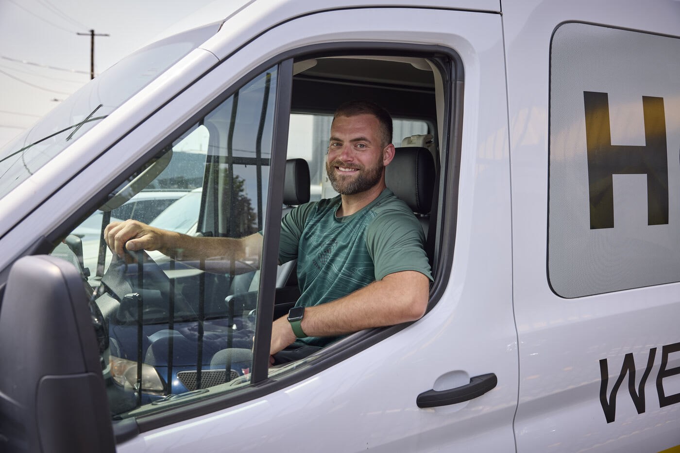 PRM worker driving the Hope Van
