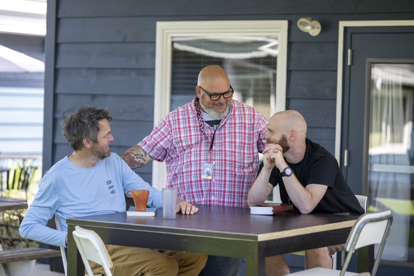 Men around a table