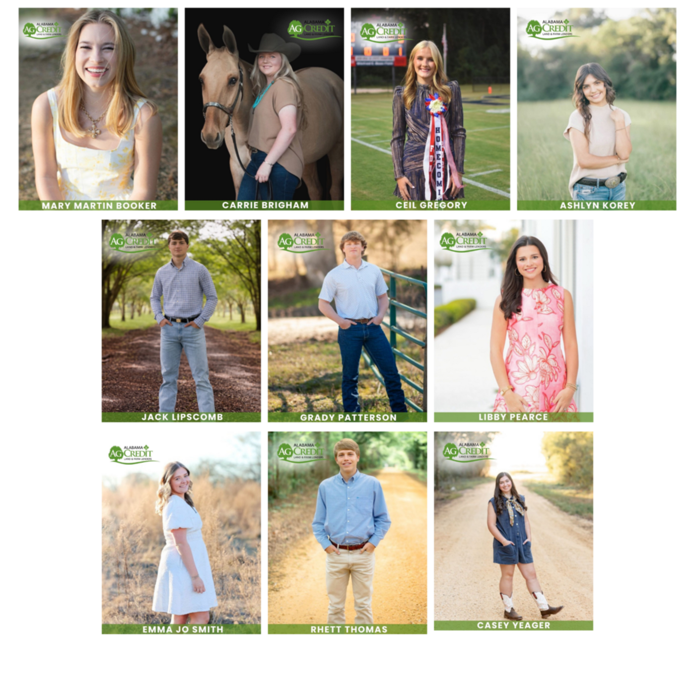 Graphic of all scholarship winners for the year 2025