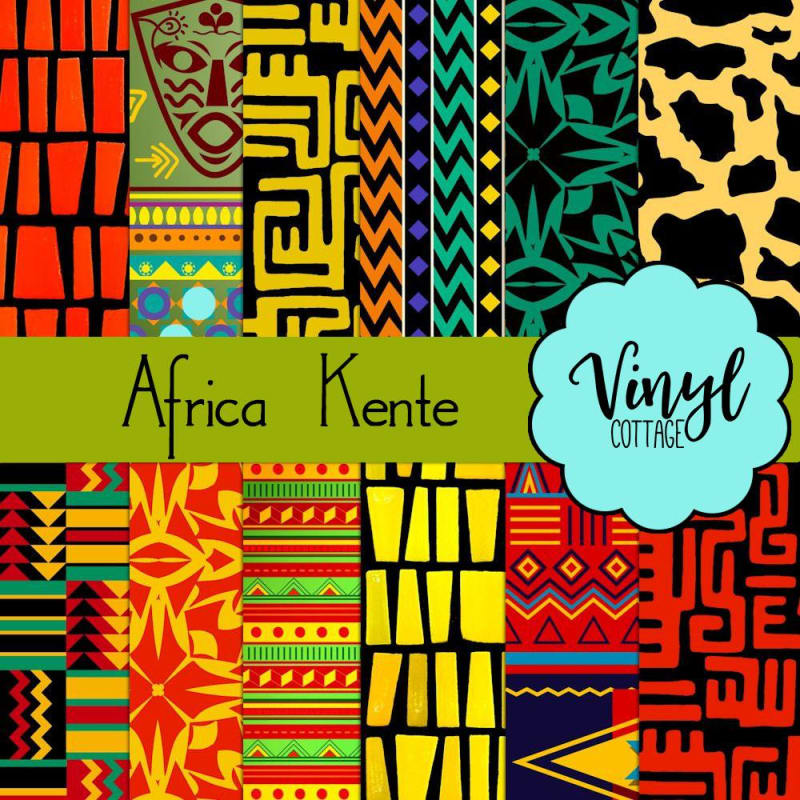 Regal African Kente Cloth- 12 Pattern Heat Transfer Vinyl / Siser Eas