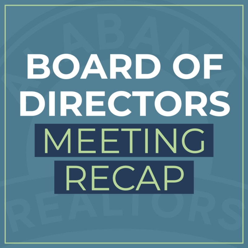 Board of Directors Meeting Recap
