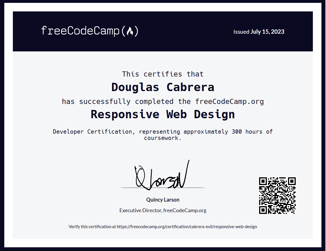 Responsive Web Design certificate