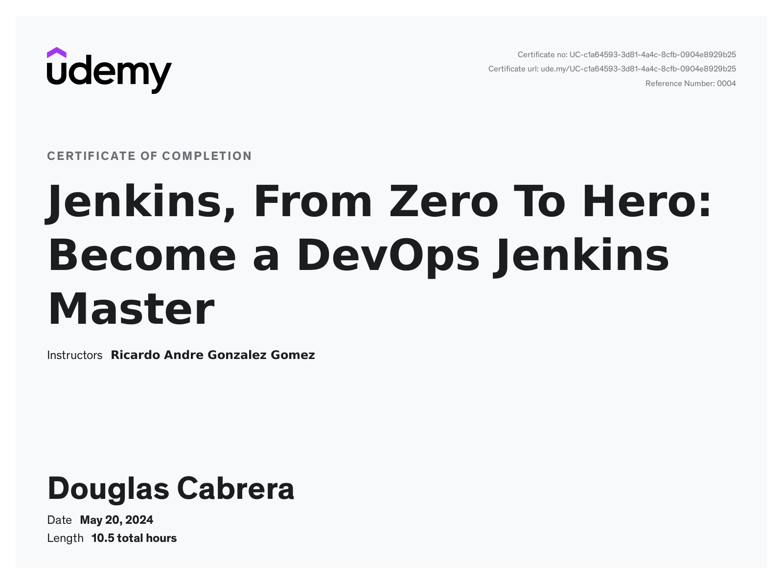 Jenkins, From Zero To Hero: Become a DevOps Jenkins Master certificate