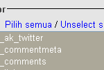 Pilih Tabel pilih tabel
