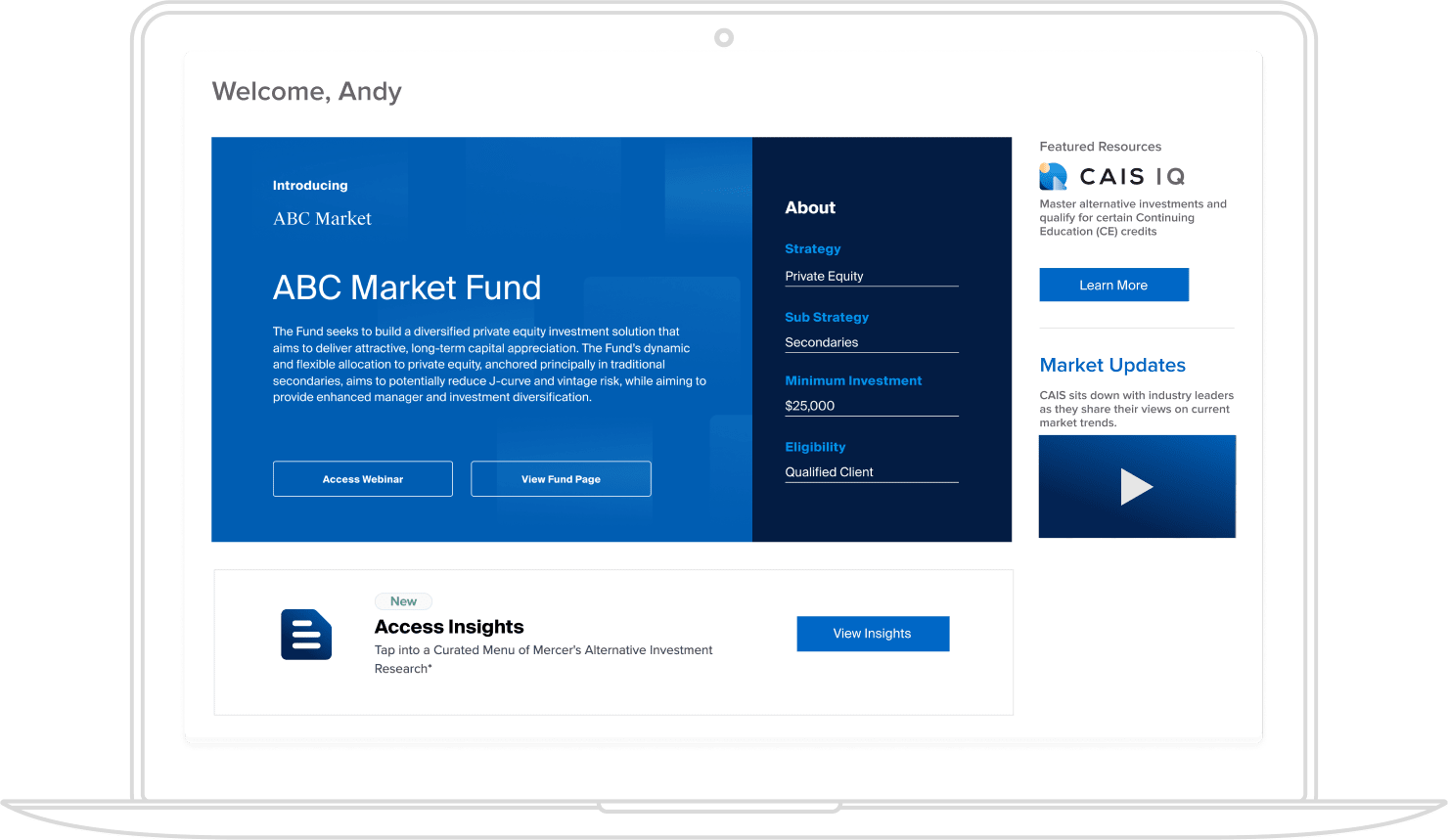 Image of a laptop with the CAIS Dashboard