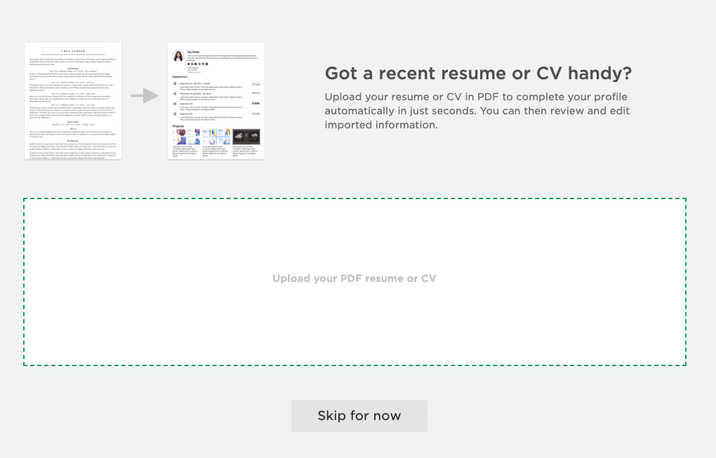 將履歷的 PDF 檔匯入 Cakeresume