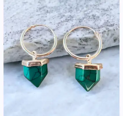 Aros de plata 925 con turquesa