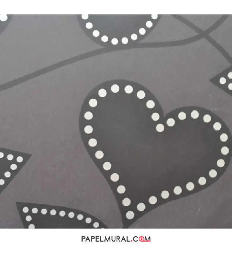 Papel Mural Diseños Corazones Negros | Contzen Paper