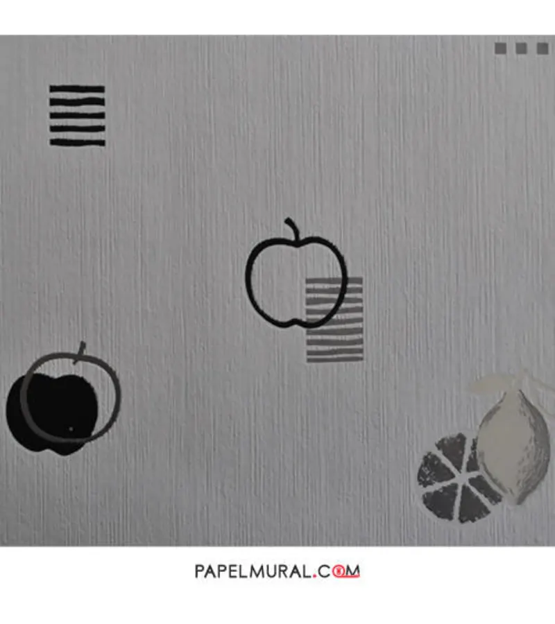 Papel Mural Diseño Frutas Negro | Texturi Trends
