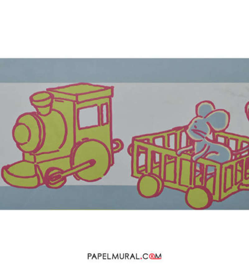 Papel Mural Guarda Infantil Ferrocarril Amarillo | Manekin